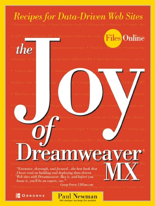 Title details for The Joy of Dreamweaver MX by Paul Newman - Available
